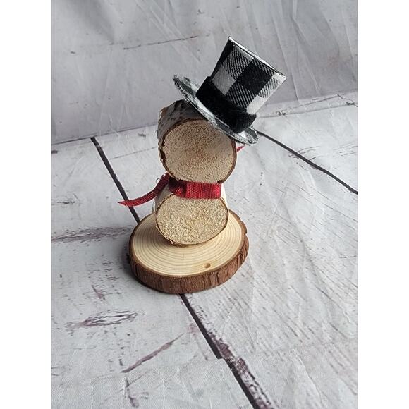 rustic wooden snowman handmade winter decor Countrycore Farmhouse 3 - Picture 5 of 6